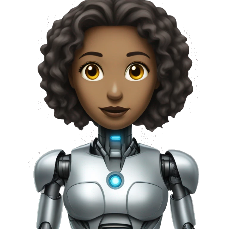 female robot from metropolis, ironman color emoji