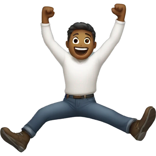 a man jumping celebrating emoji