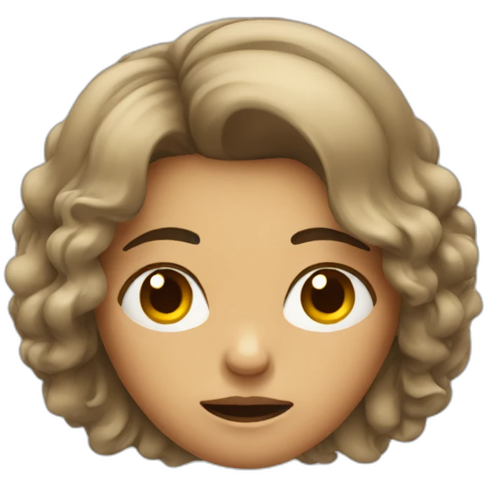 Annoyed female with. Kind hair emoji
