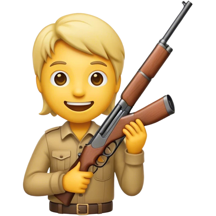 Happy emoji with shotgun emoji