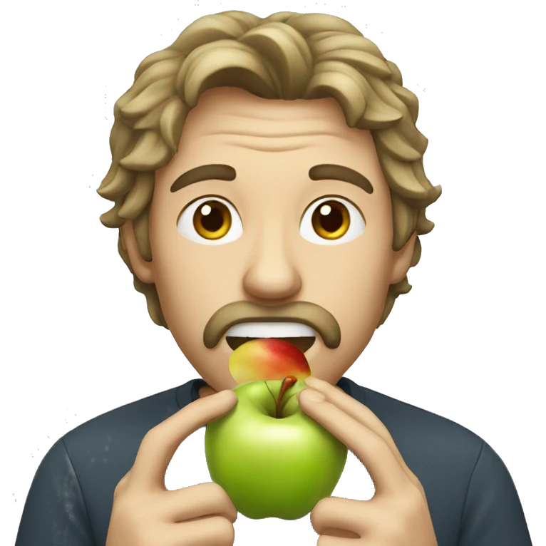 Man eating apple emoji