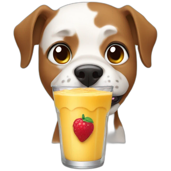 Dog drinking smoothie emoji
