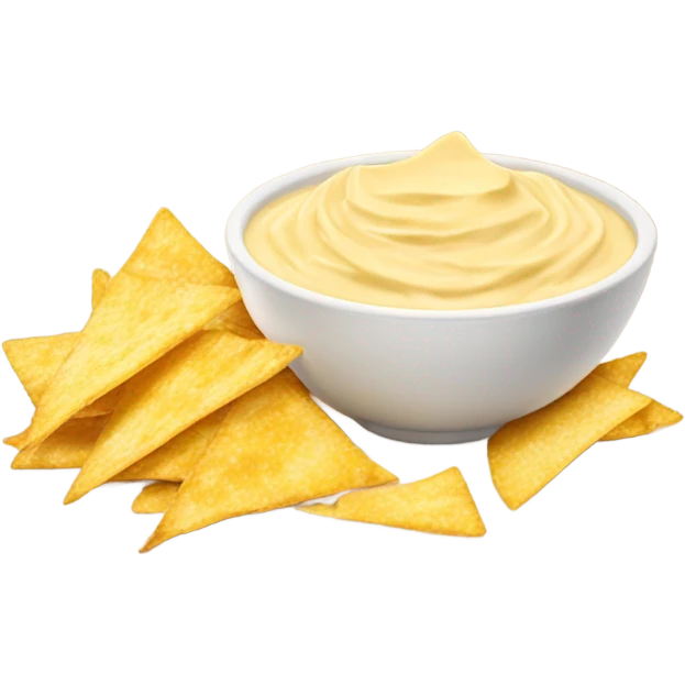 Bowl of queso with side of chips emoji