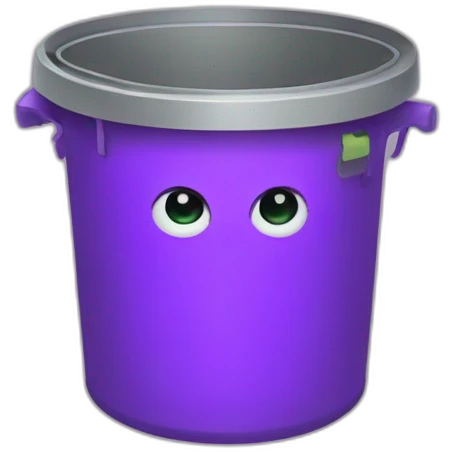 a trash can with a purple brain instead of a lid emoji