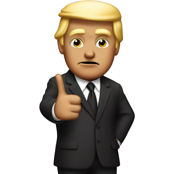 trump emoji doing gangster peace sign emoji