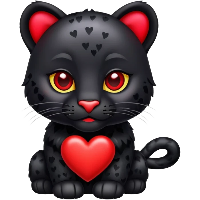  panther with hearts around it  emoji
