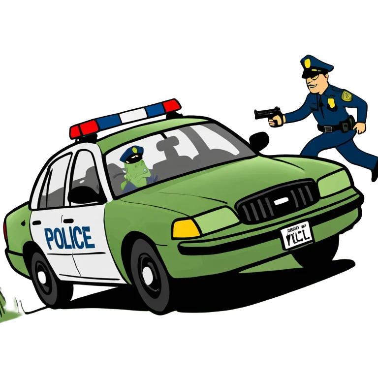 Police chasing car emoji