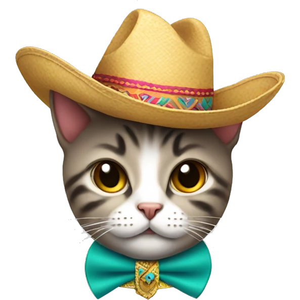 Cat wearing a mariachi hat emoji