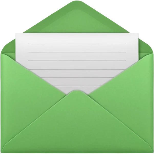 green envelope with letter in it emoji