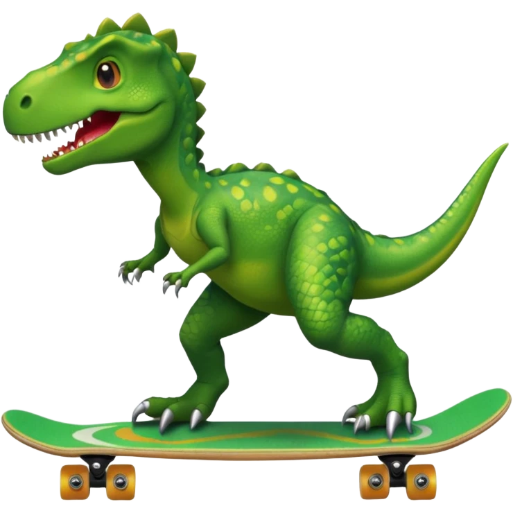 Dinosaur on a skateboard emoji