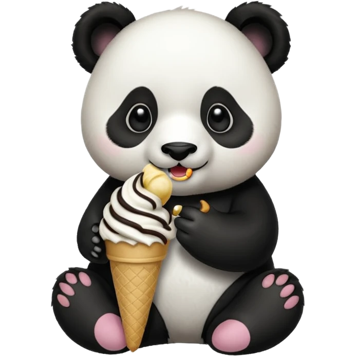 Panda eating ice cream emoji