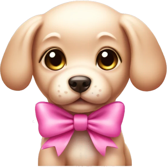 Pink puppy with bow emoji
