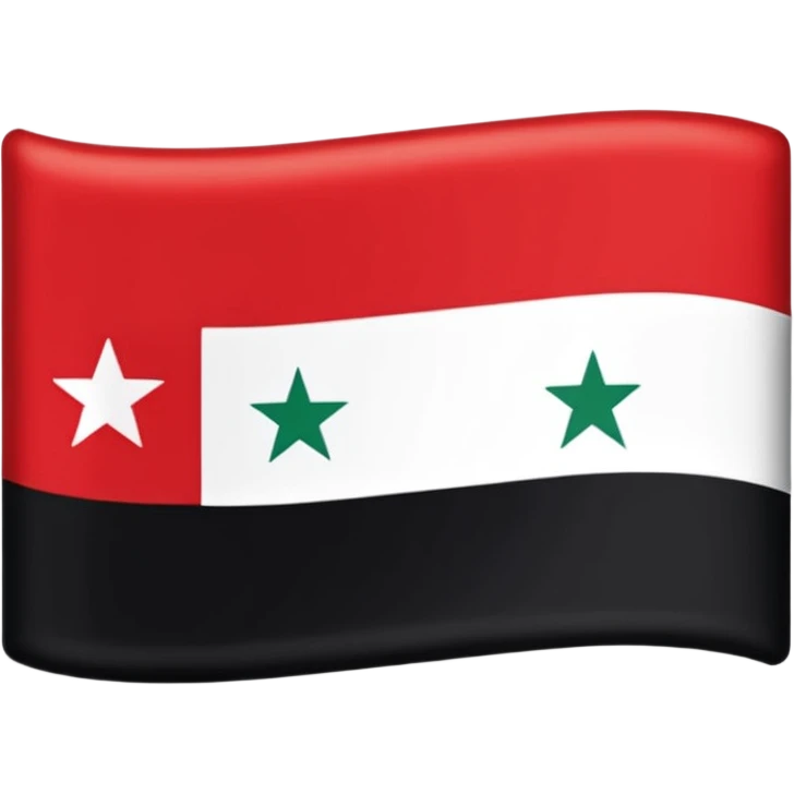 Sticker designed on new syrian flag with 3 red stars emoji