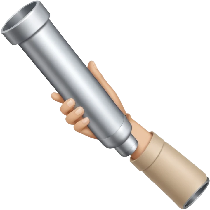 one single beige skin colored hand holding a cylindrical tube emoji