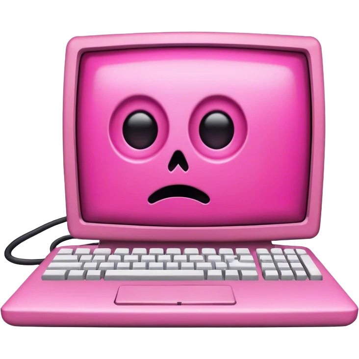 Dead computer pink emoji