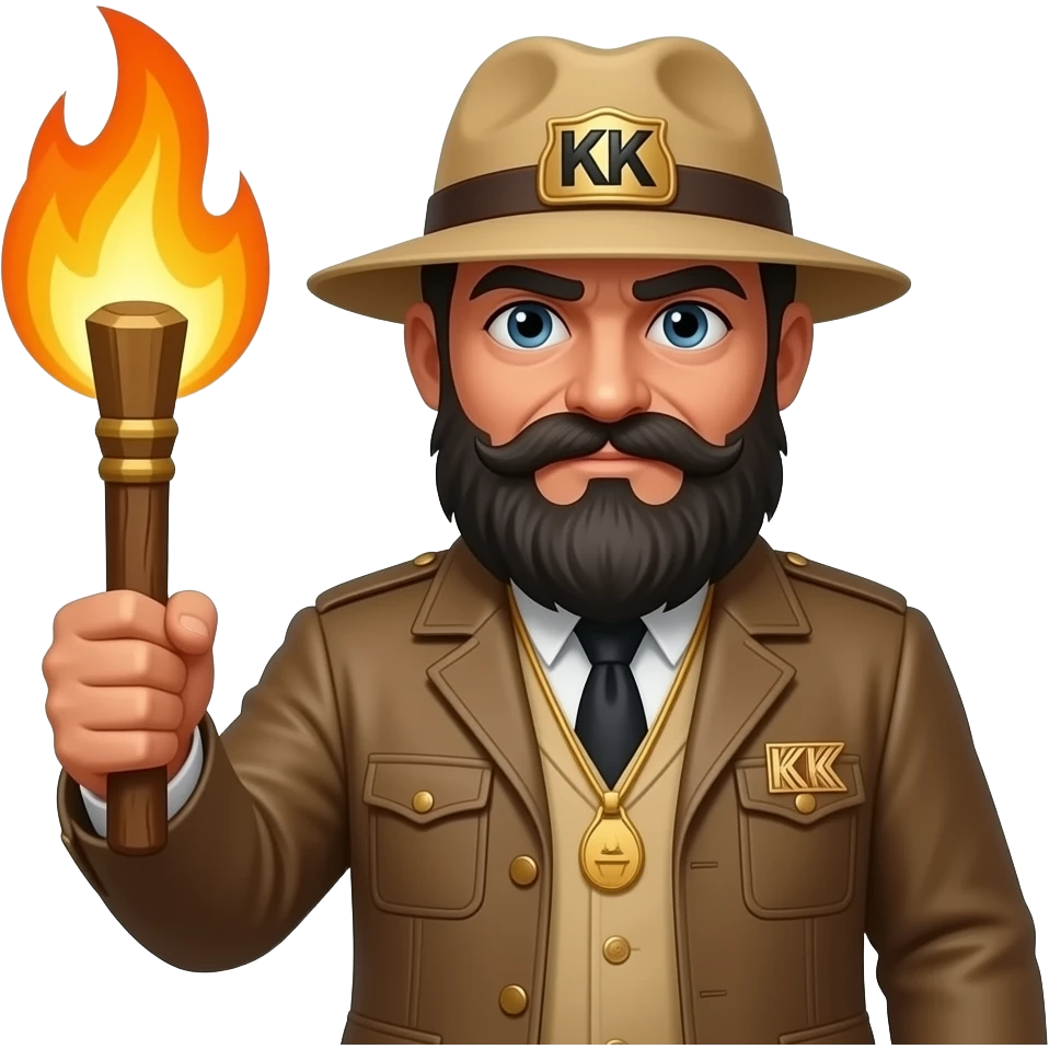 A KKK member holding a torch emoji