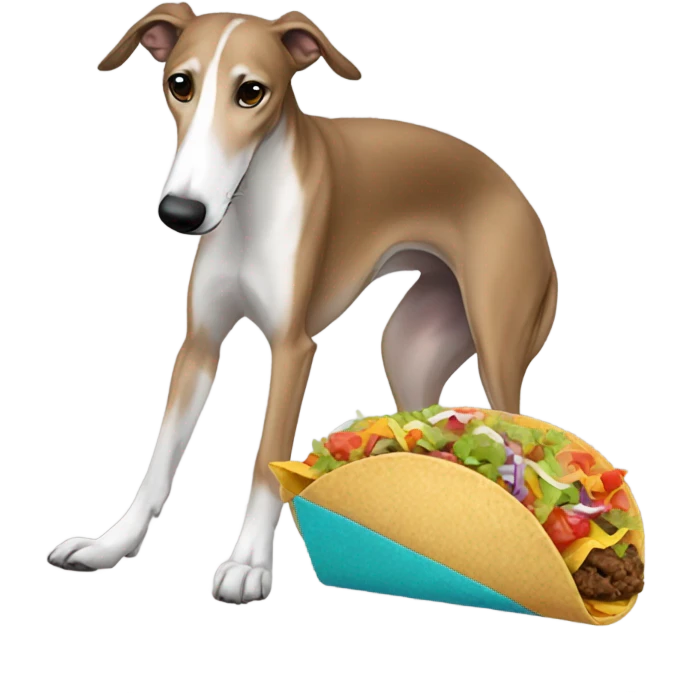 Greyhound with taco emoji