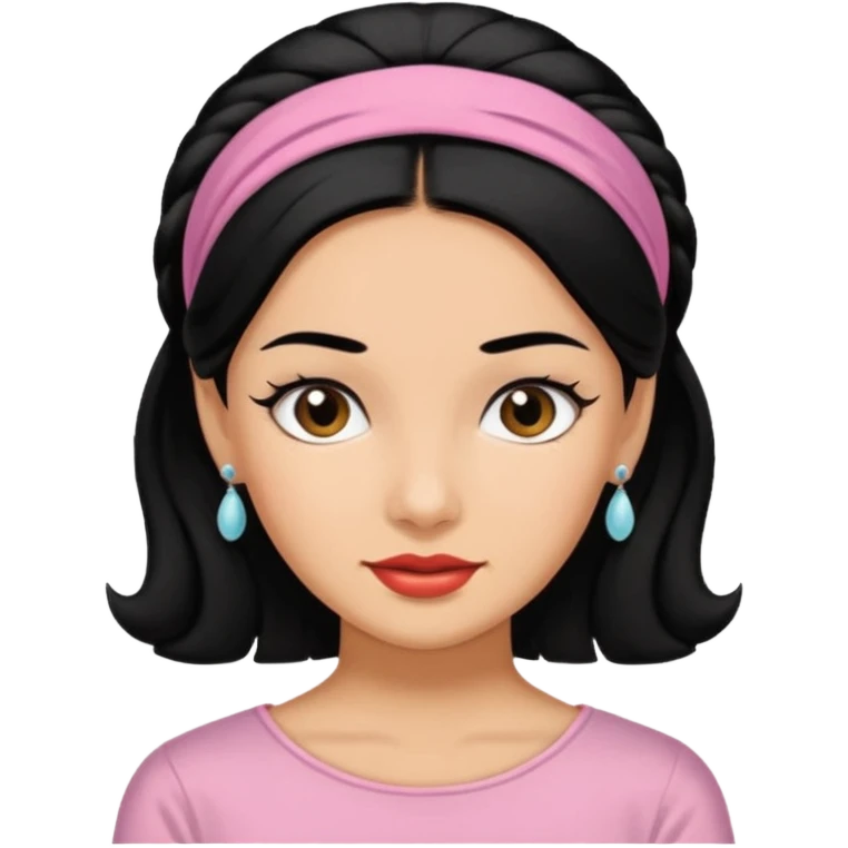 1950s black hair woman with hairnband emoji