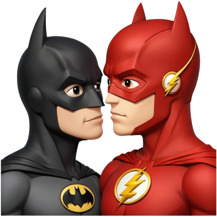Batman and The Flash kiss emoji
