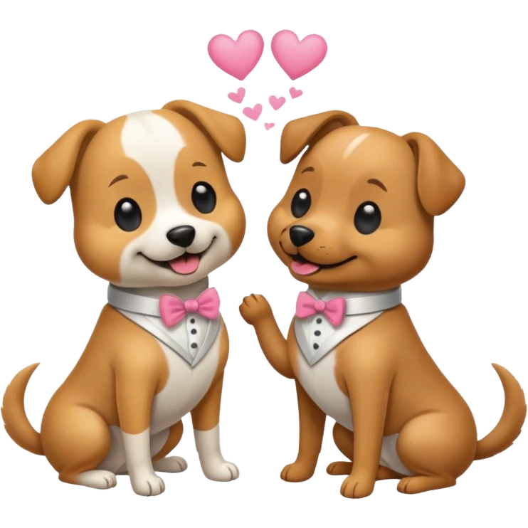 Dos perros casándose emoji