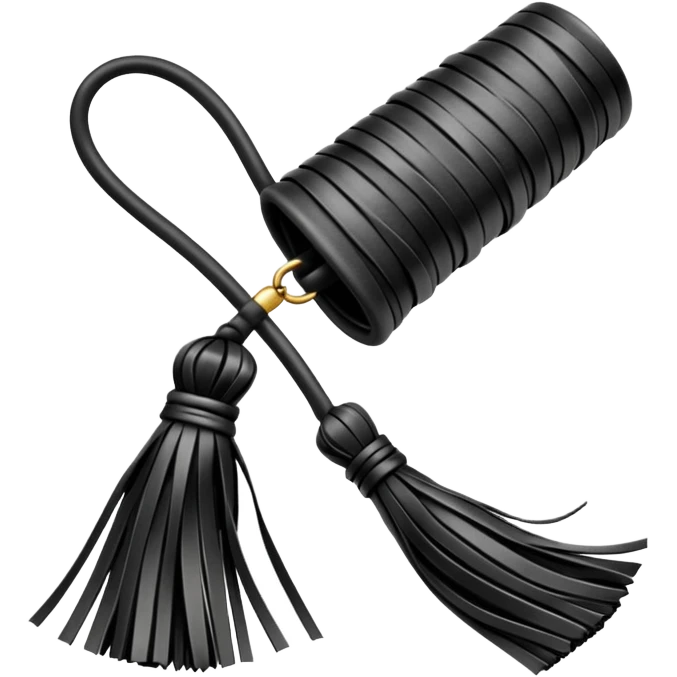 Black leather flogger with long tassels  emoji