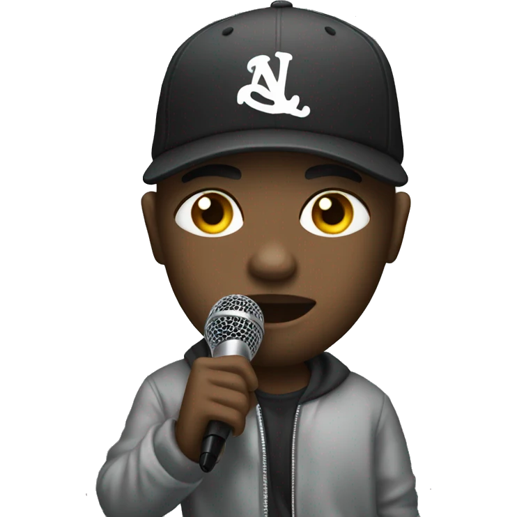 rapper with microphone emoji