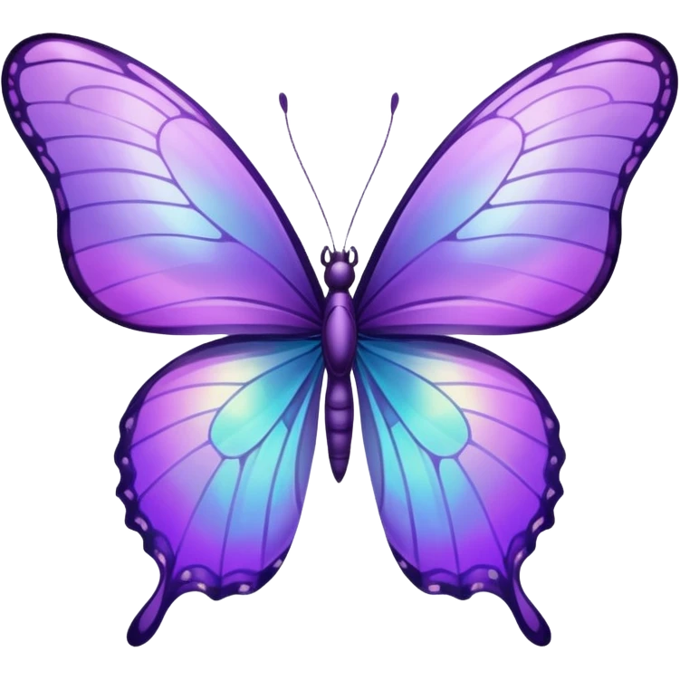 Purple butterfly with half transparent wigs  emoji
