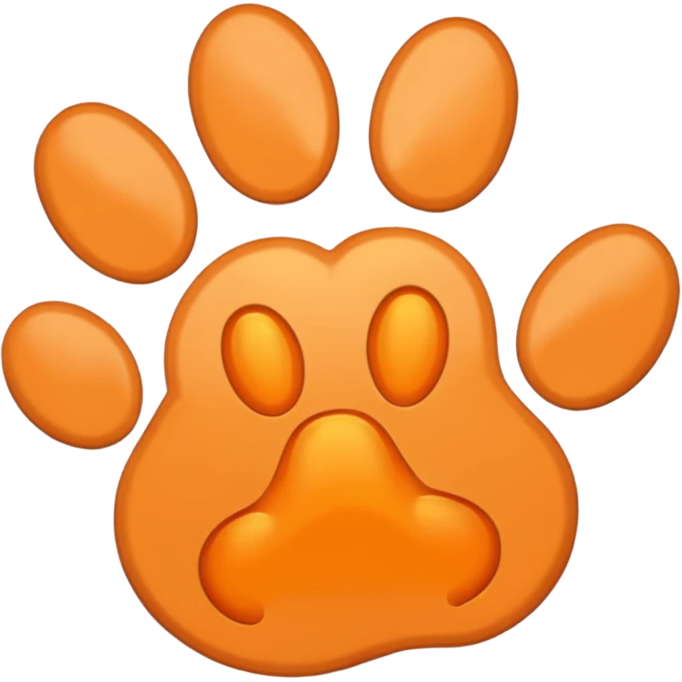 a light pastel orange pawprint emoji