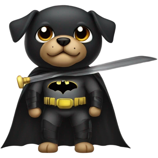 Batman dog with a sword emoji