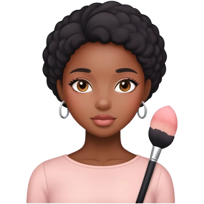 Black girl blush emoji