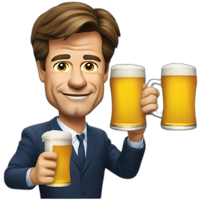 Mark Rutte with a beer emoji