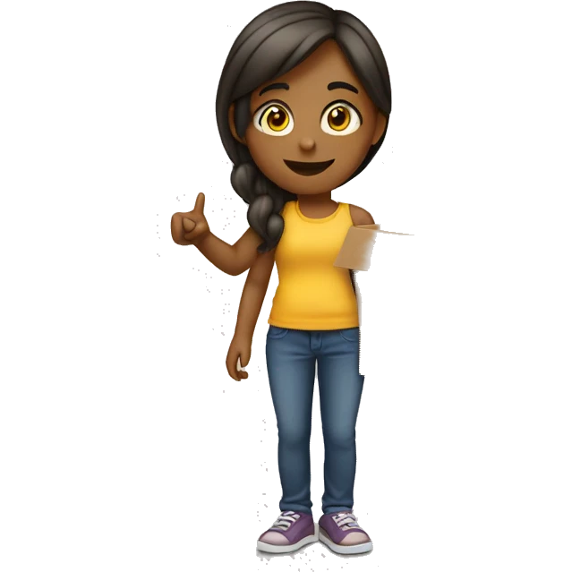 girl-pointing-to-a-box-to-her-right emoji