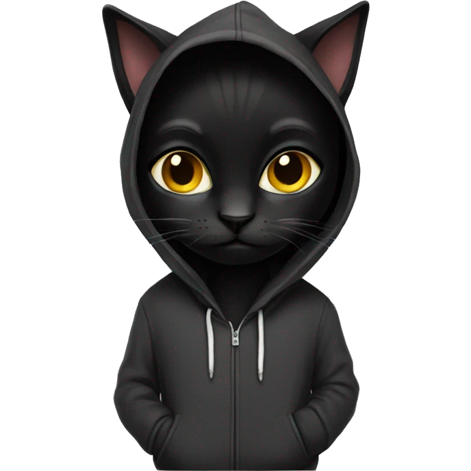 black cat with hoodie  emoji