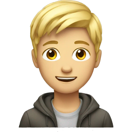 blonde teen boy sitting emoji