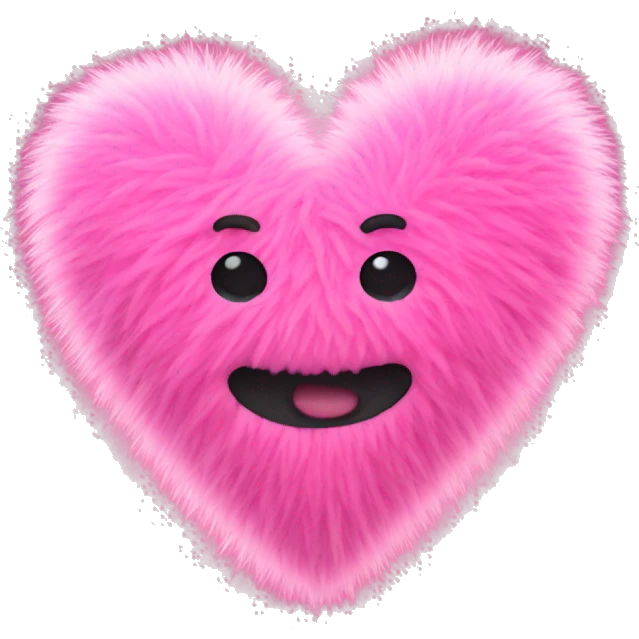 Pink fuzzy heart emoji