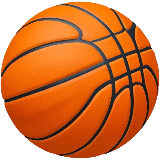 A basketball with a classic orange design and black lines emoji