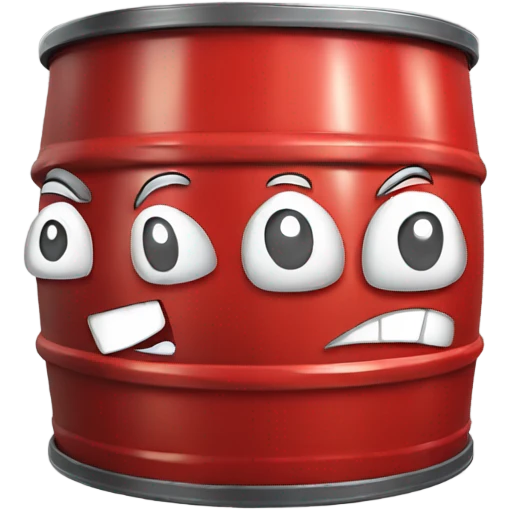 Red oil barrel, cartoon style, 3d, emoji icon style emoji