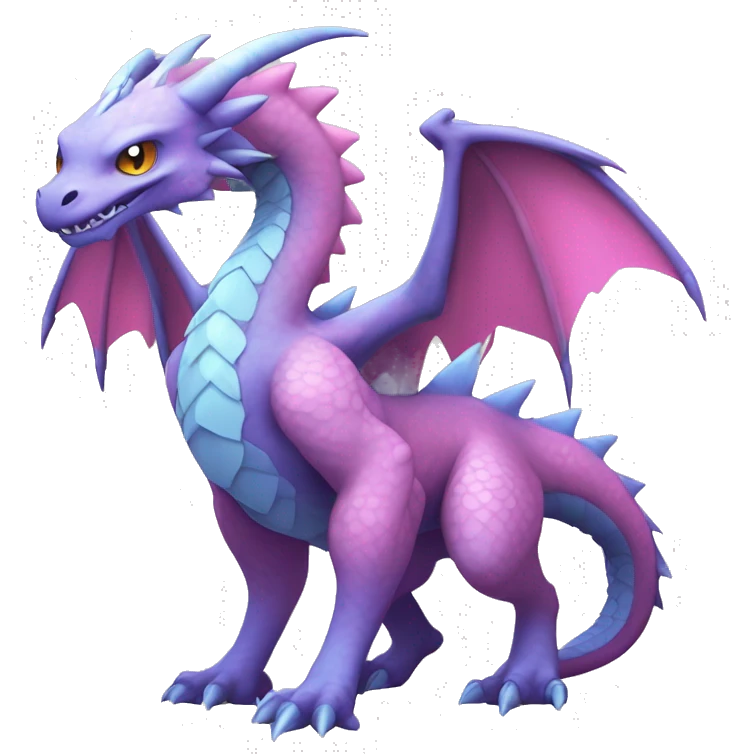 Kawaii Edgy Bright Ethereal Fururistic Fantasy Dragon Pokémon Fakemon full body emoji