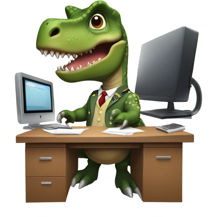 dinosaur clerk emoji