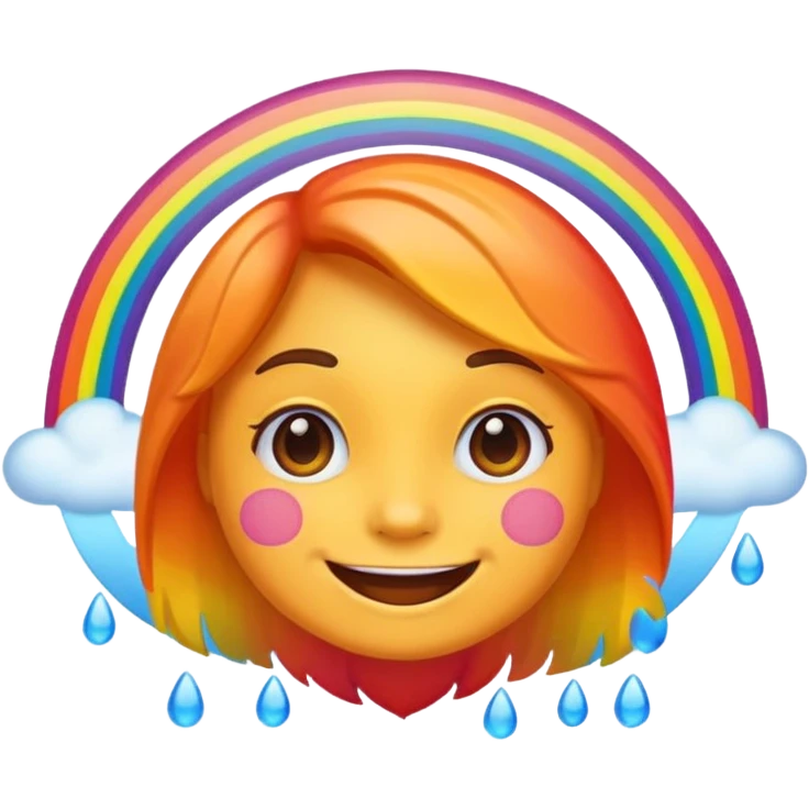 emoji with rainbow  emoji