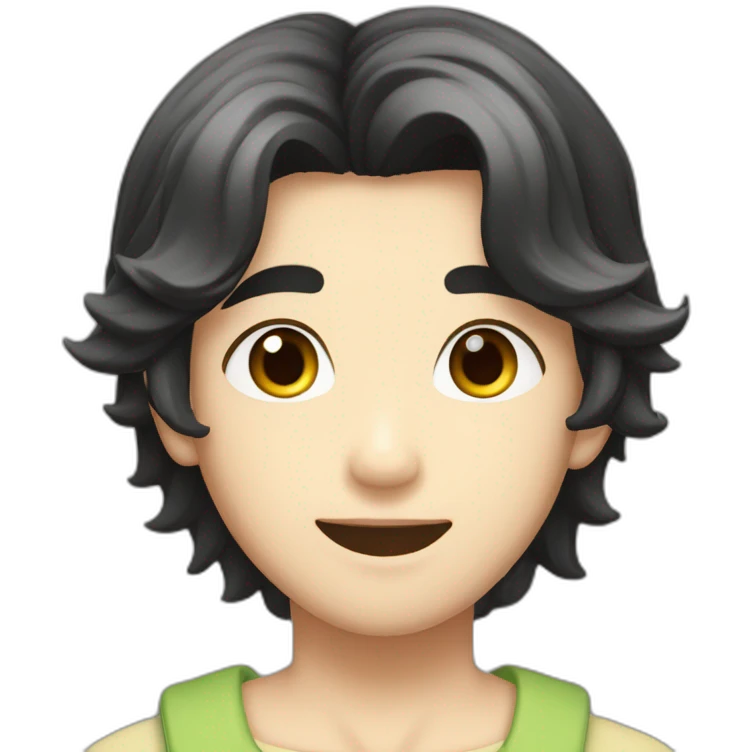 blackhair-boy-browneyes-tend skin-Japanese-handsome-sideparted emoji