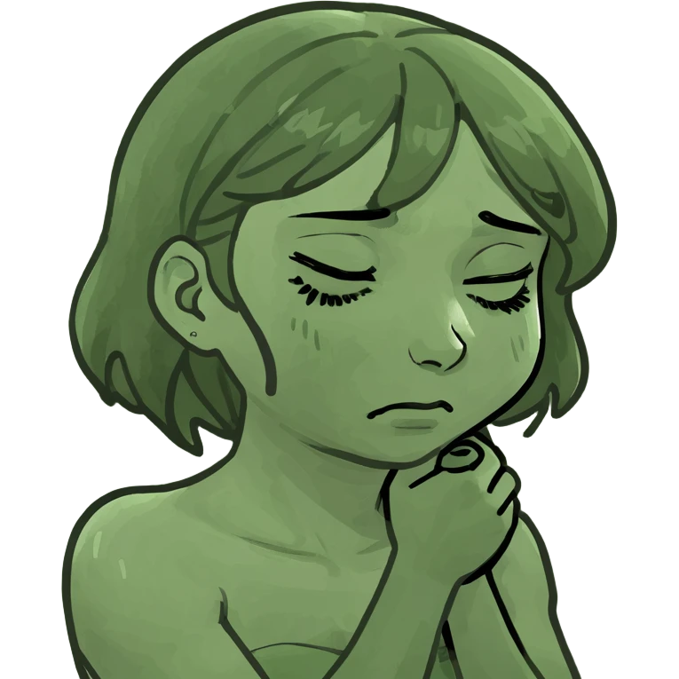 arms crossed holding neck crying girl emoji
