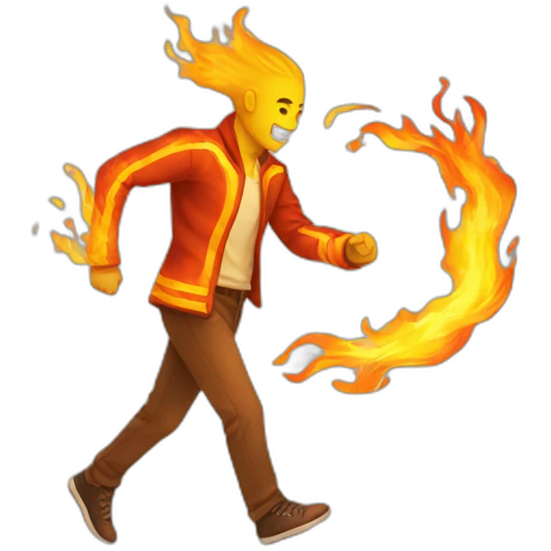 Man walking on fire emoji