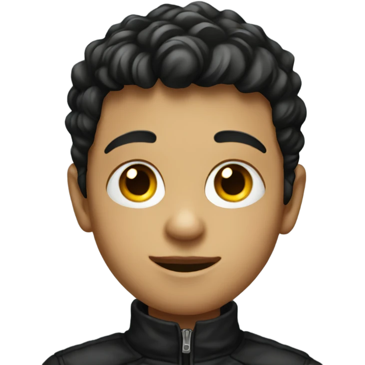 boy in black jacket portrait emoji