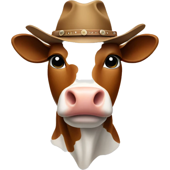 Cow in a cowboy hat emoji