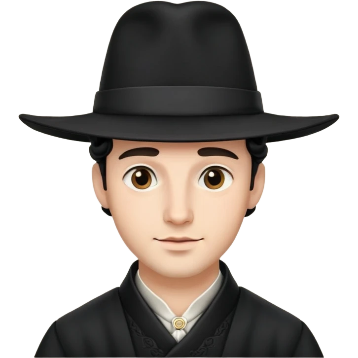 Man emoji with black hat and side curls, resembling a traditional Hasidic Jewish man. emoji