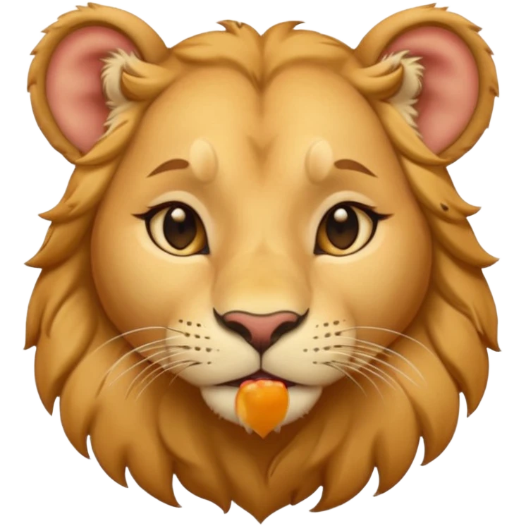 Happy cute kissing Lioness emoji