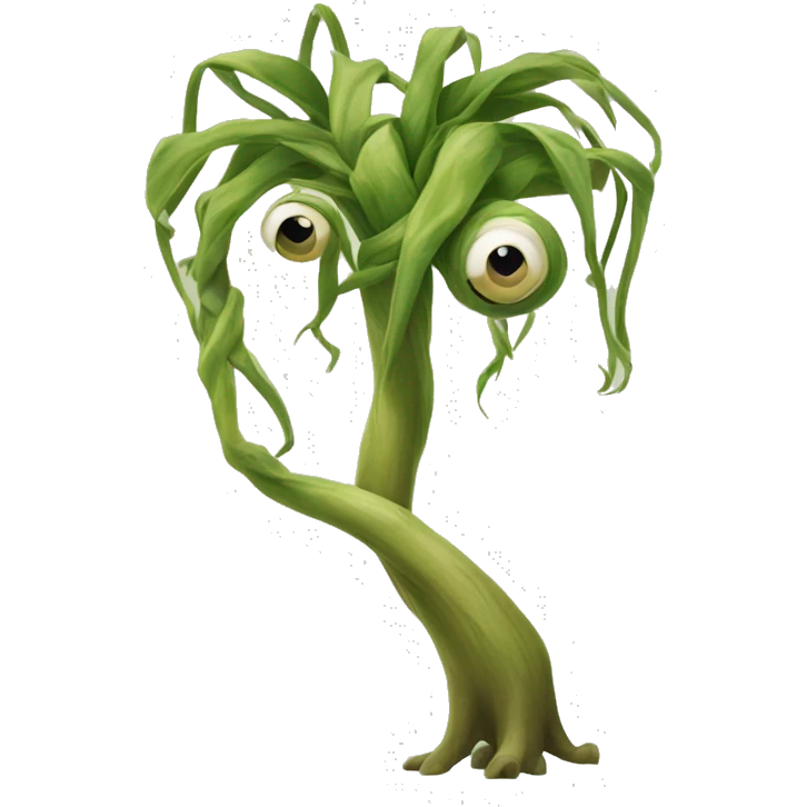 bowtruckle: Small, tree-guardian creatures resembling sticks with eyes, flat face, long sharp fingers emoji