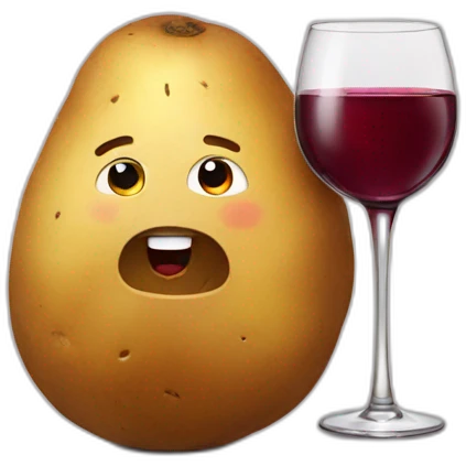 potato drinking wine emoji