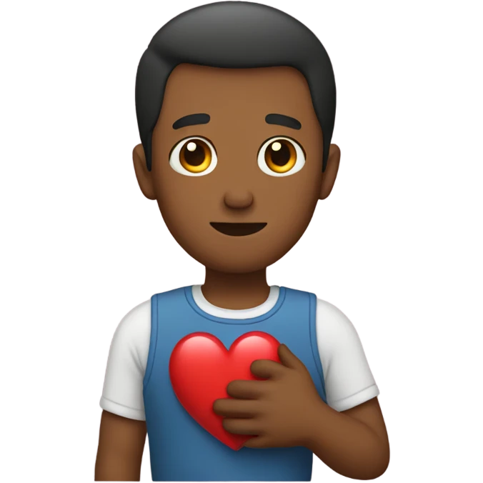 Father holds his heart in his arm emoji